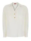 Max Mara Studio Long-sleeve Silk Polo In White