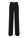 Max Mara Belted Wide-leg High-waisted Trousers In Black