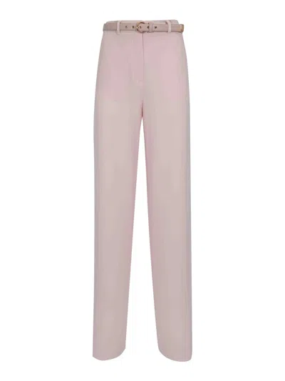 Max Mara Mstamico Cady Trousers With Pink Belt