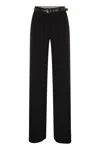 Max Mara Belted Wide-leg High-waisted Trousers In Black