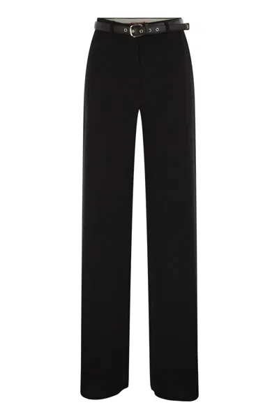 MAX MARA MAX MARA MSTAMICO – WIDE-LEG PALAZZO TROUSERS WITH BELT