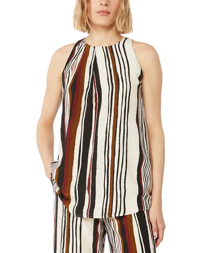 Max Mara Mstancora Silk Crepe De Chine Top In Multi