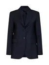 Max Mara Single-breasted Wool Blazer In Blue