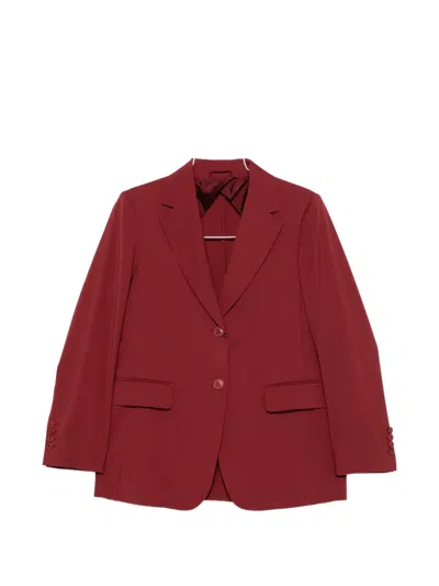 Max Mara Mstassenzi Single-breasted Notched-lapels Blazer In Red