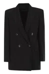 Max Mara Studio Mstbaobab Double-breasted Cady Jacket In Black