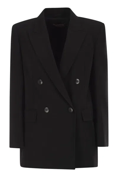 MAX MARA MAX MARA MSTBAOBAB – DOUBLE-BREASTED TRIACETATE AND POLYESTER BLAZER
