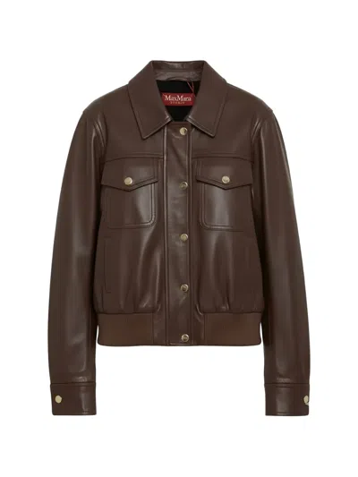 Max Mara Mstbiada Pocket Jacket In Brown
