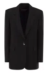 Max Mara Studio Mstbosco Single-breasted Cady Blazer In Black