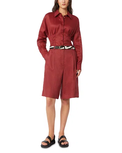 Max Mara Mstcaravan Wide Leg Bermuda Shorts In Burgundy