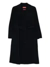 Max Mara Studio Wrap-around Double-drape Jacket With Long Kimono Sleeves In Blue