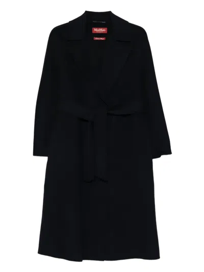 Max Mara Studio Wrap-around Double-drape Jacket With Long Kimono Sleeves In Black