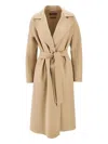 Max Mara Studio Cles Single-breasted Wool Coat In Neutral