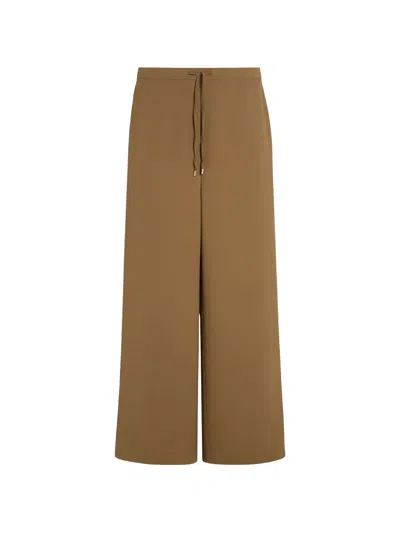 Max Mara Mstcorone Drawstring Palazzo Pants In Brown