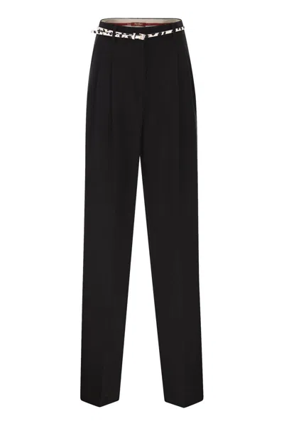 Max Mara Mstcorvino - Flowing Cady Trousers In Black