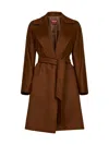 Max Mara Tan Mstdravenna Belted Wrap Coat In Brown