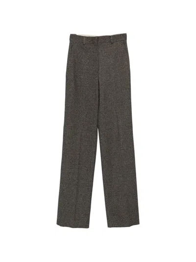 Max Mara Mstedicola Tweed Straight-leg Trousers In Gray