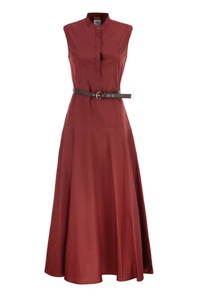 Max Mara Mstgesto - Cotton Poplin Circle Skirt In Brown