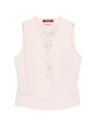 Max Mara Mstmadia Button V-neck Jacket In Pink