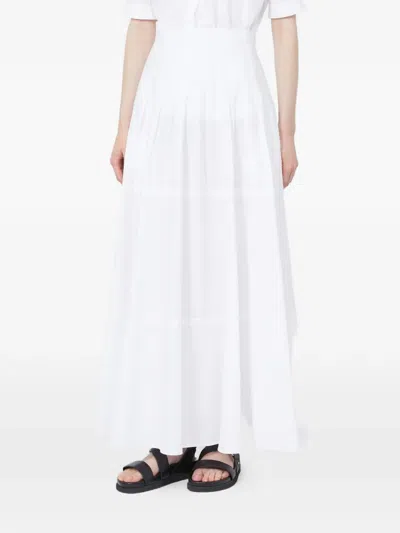 Max Mara Mstopera Cotton Long Skirt In White