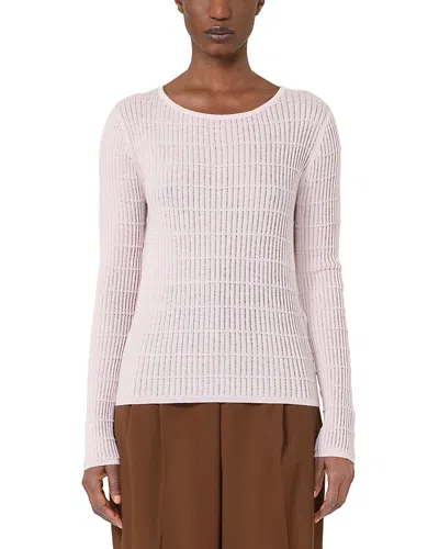 Max Mara Mstpedone Boat Neck Sweater In Pink
