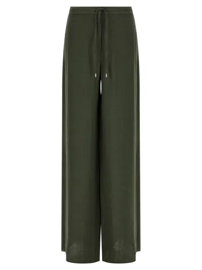 Max Mara Pelota Drawstring Wide-leg Trousers In Green