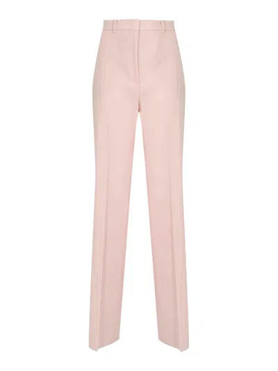 Max Mara Mstquasar Trousers In Pink Crepe Satin Wool