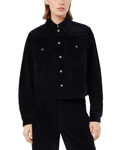 Max Mara Studio Corduroy Utility-inspired Overshirt In Black