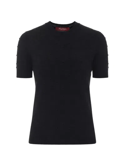 Max Mara Mstrollio Bobble-knit Sweater In Black