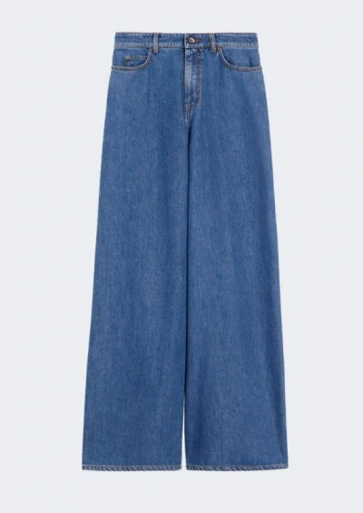 Max Mara Studio Mstsarong Denim Trouser Navy In Blue