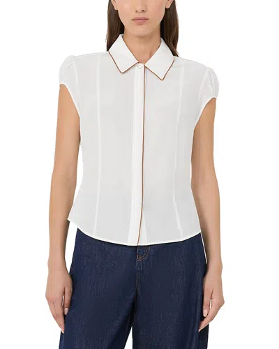 MAX MARA MSTSKIPPER COLLARED BUTTON UP BLOUSE