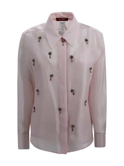 Max Mara Mstsumero Linen Trousers  In Pink