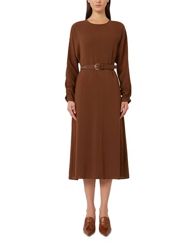 Max Mara Cady Flared Dress In Brown