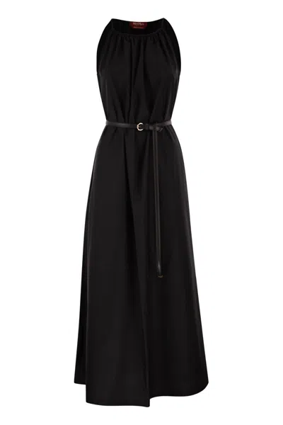 Max Mara Mstzuppa - Cotton Halterneck Maxi Dress With Belt In Multi