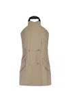 Max Mara Maxmara Mxsnuraghe Sleeveless Jacket In Wool And Silk Poplin In Gray