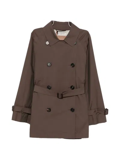 Max Mara Mtccalle Buttoned Belted Coat In Brown