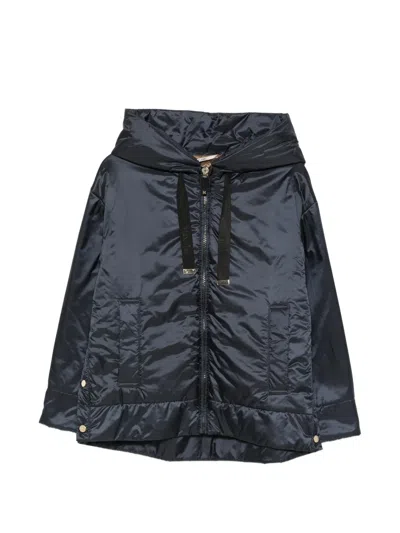 Max Mara Mtcdaria Full-zip Hooded Jacket In Blue