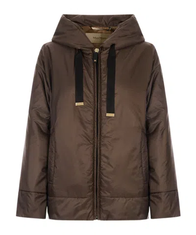 Max Mara Mtcdaria Hooded Zip Jacket In Brown
