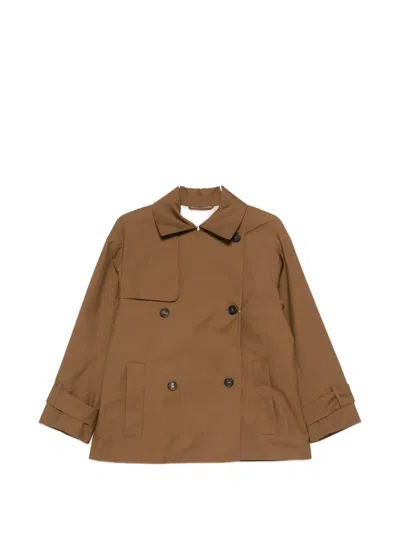 Max Mara Mtczeno Double-breasted Pocket Jacket In Brown