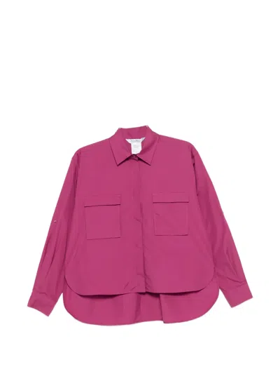 Max Mara Mtenue Flap Pockets Curved Hem Shirt In Pink