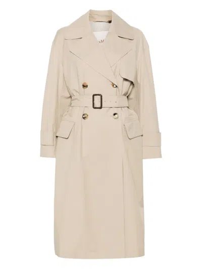 Max Mara Mtrench Mantel In Nude