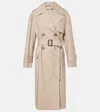 Max Mara Double-breasted Trench Coat In Water-repellent Twill In Braun