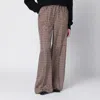 Max Mara Vischio Printed Silk Satin Wide-leg Pants In Brown