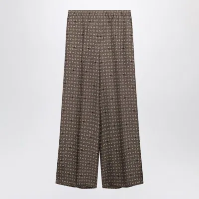MAX MARA MAX MARA MUD-COLOURED PRINTED TROUSERS