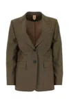 Max Mara Wool Blend Apice Blazer With Front Pockets In Brown