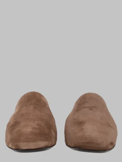 Max Mara Mule Tessile In Crosta In Gray