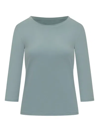 Max Mara Multia Cotton Top In Blue
