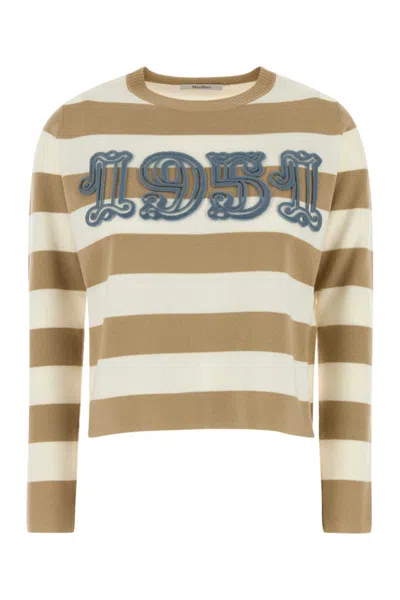 Max Mara Multicolor Embroidered Wool Sweater