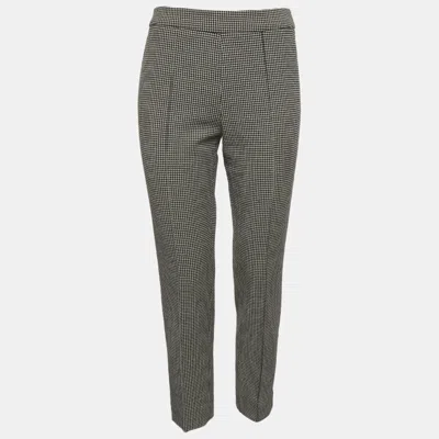 Pre-owned Max Mara Multicolor Houndstooth Wool Blend Trousers M