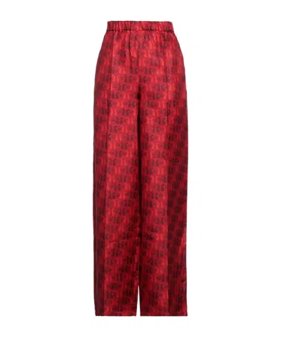 Max Mara Multicolor Patterned Pocket Pants In Red