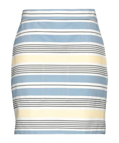 Max Mara Multicolor Ruffled Skirt In Blue